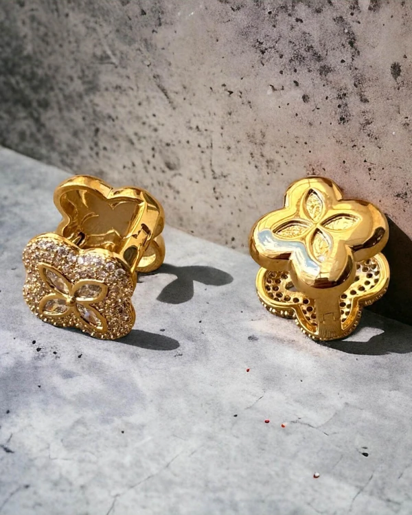 Brinco Flowers Cravejado Duo