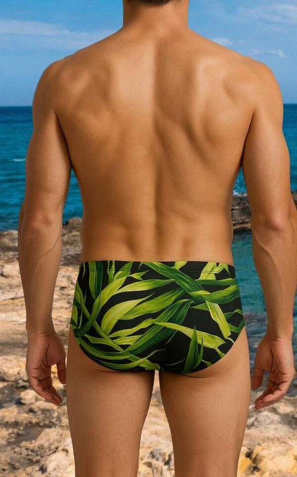 .Sunga Tradicional Folhagem Tropical