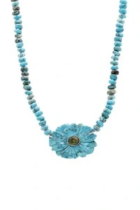 Colar Flor Turquesa