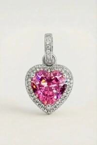 Pingente Coração Rosa Afeto