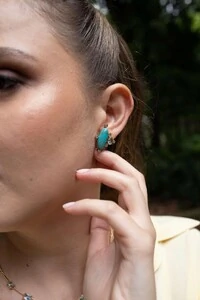 Brinco Turquesa Curto Acqua