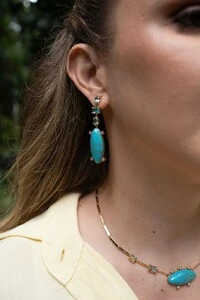 Brinco Turquesa Longo Acqua