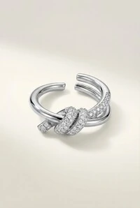 Anel Nó Prateado ajustável