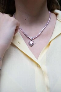 Pingente Coração Rosa Afeto