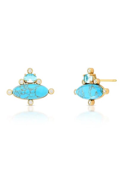 Foto Brinco Turquesa Curto Acqua