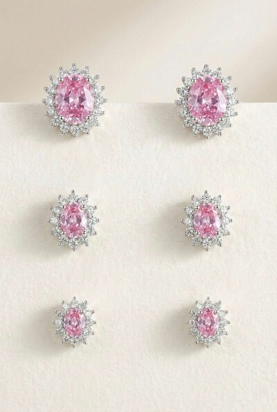 Foto Brinco Trio Rosa Afeto