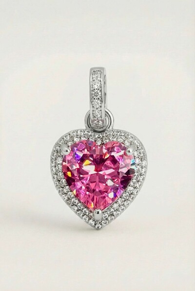 Foto Pingente Coração Rosa Afeto