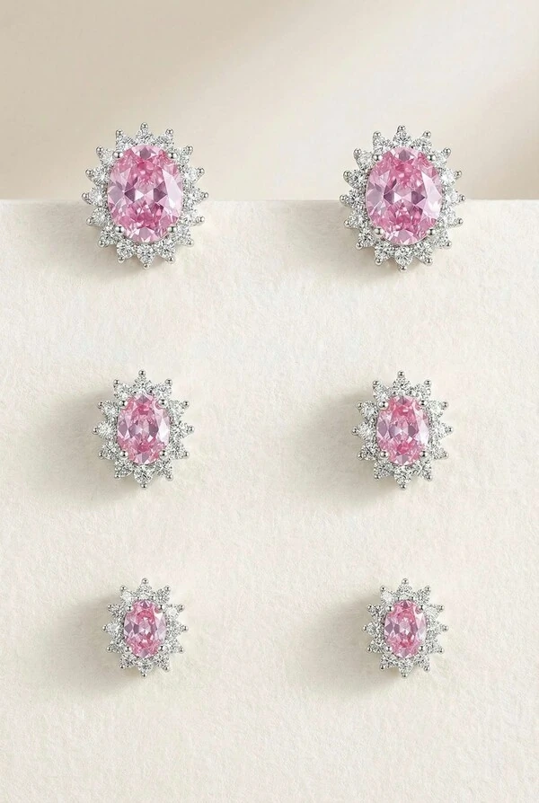 Brinco Trio Rosa Afeto