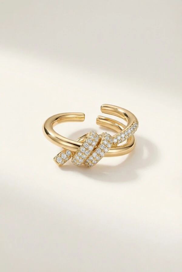 Anel Nó Dourado ajustável