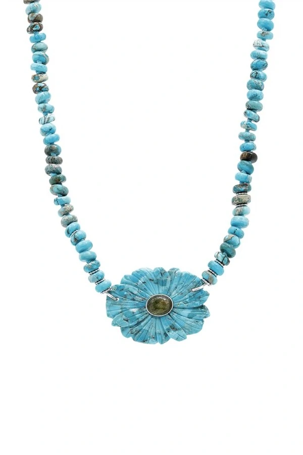 Colar Flor Turquesa