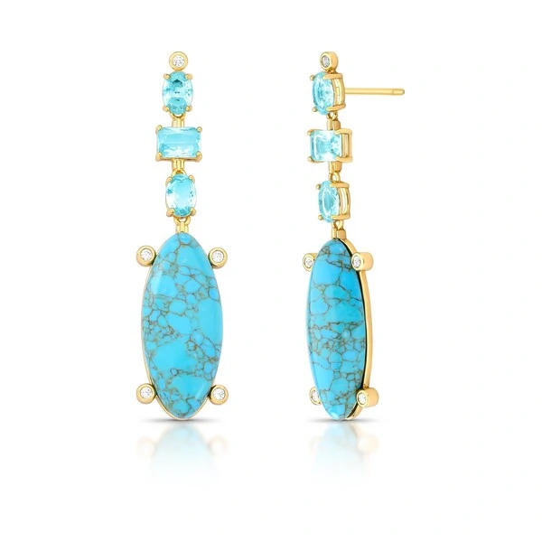 Brinco Turquesa Longo Acqua