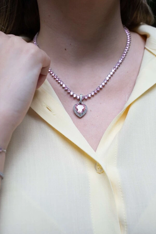 Pingente Coração Rosa Afeto