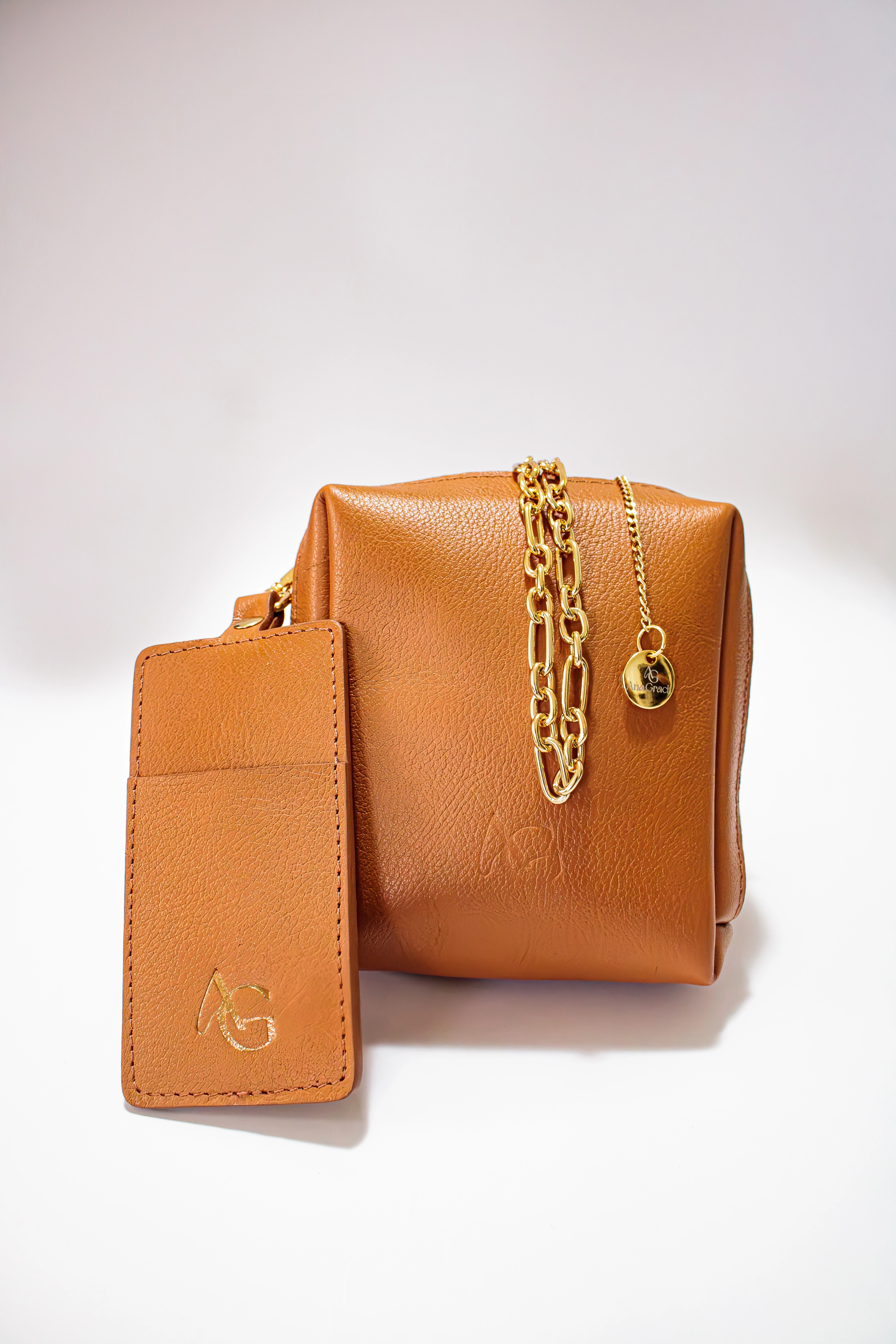 Foto Mini Bags em Couro Legítimo com Chaveiro Porta Batom Removível