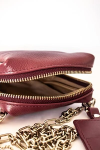 Mini Bags em Couro Legítimo com Chaveiro Porta Batom Removível
