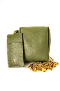 Mini Bags em Couro Legítimo com Chaveiro Porta Batom Removível