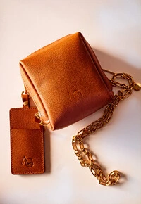 Mini Bags em Couro Legítimo com Chaveiro Porta Batom Removível