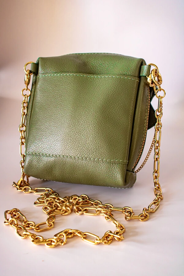 Mini Bags em Couro Legítimo com Chaveiro Porta Batom Removível
