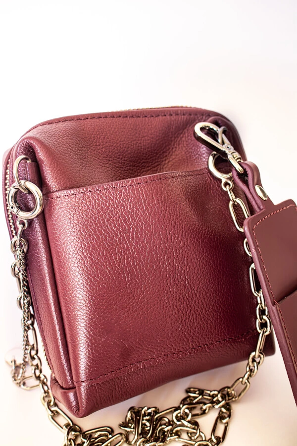 Mini Bags em Couro Legítimo com Chaveiro Porta Batom Removível