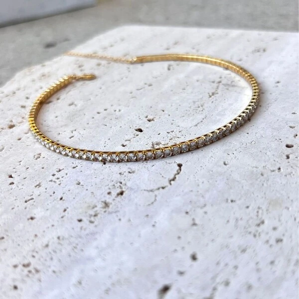 Choker aro zircônias