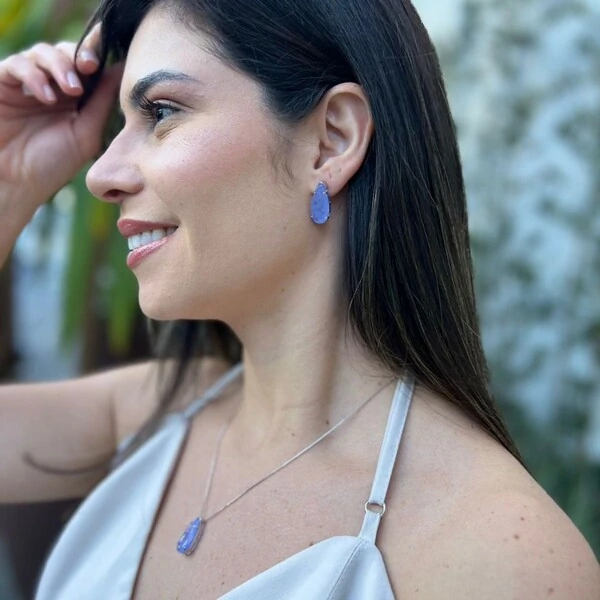 Conjunto gota pedra fusion