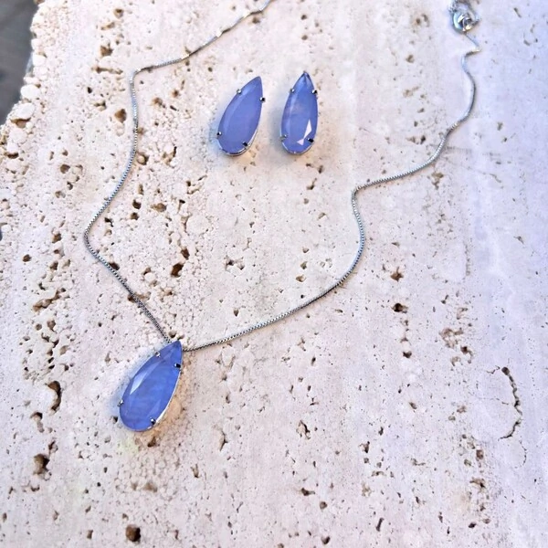 Conjunto gota pedra fusion