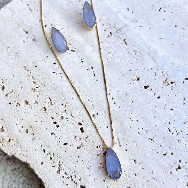 Conjunto gota pedra fusion
