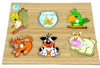 Quebra-cabeça com Pinos Animais de Estimação