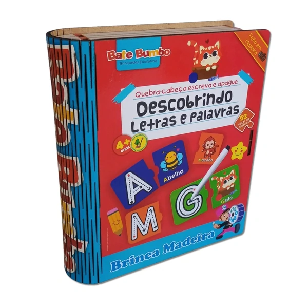 Quebra-Cabeça Escreva e Apague - Descobrindo Letras e Palavras