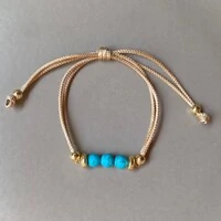 Pulseira Ajustável com Pedra Jade Turquesa