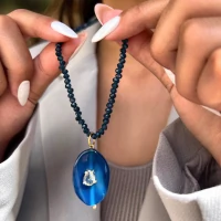 Colar Ágata Azul (Escolha seu Modelo)