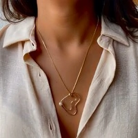 Colar Coração Vasado