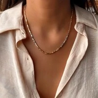 Colar Italy Banho Ouro 18k e Ródio Branco