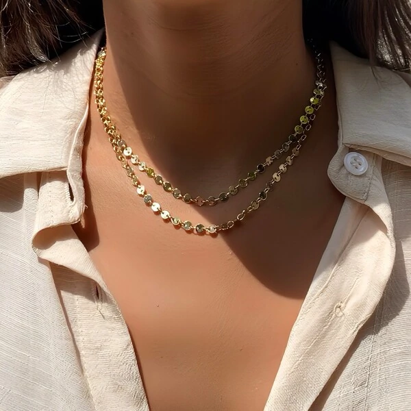 Choker/Gargantilha Dupla Disco