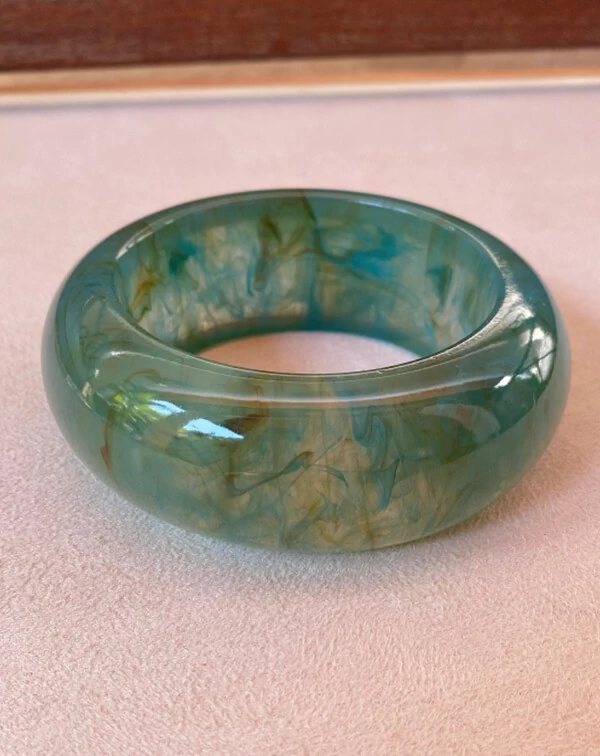 Bracelete Resinado Verde Água