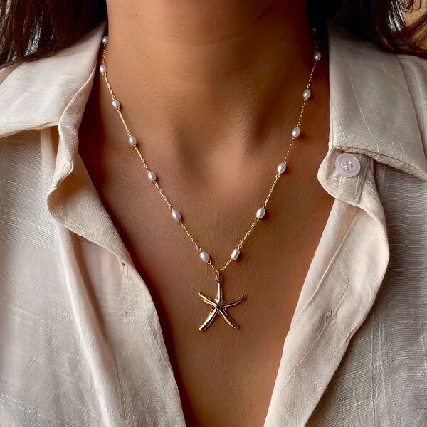 Colar Estrela do Mar com Pérola
