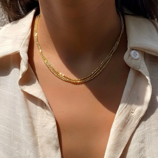 Colar Fileiras Diamantada