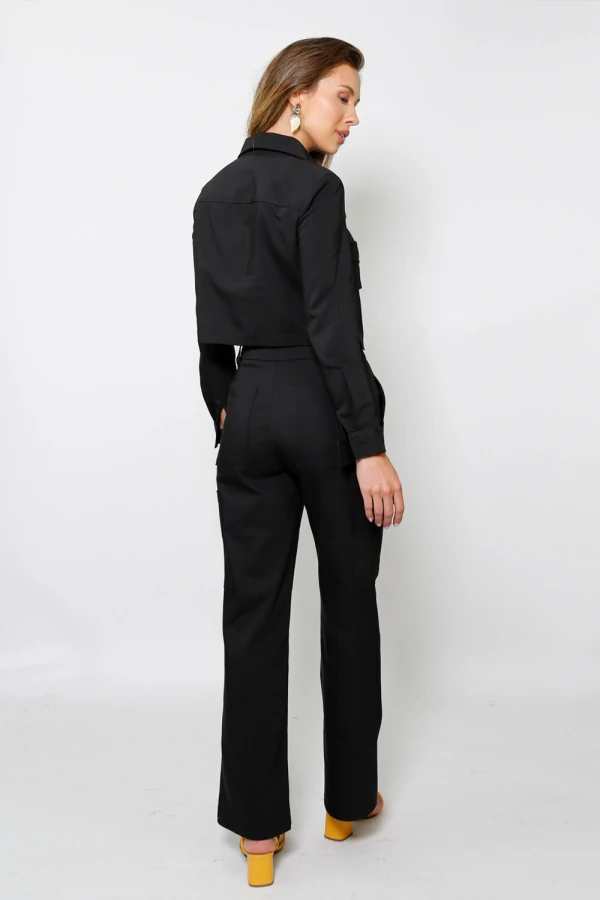 Calça Pantalona de Sarja Aria Preto