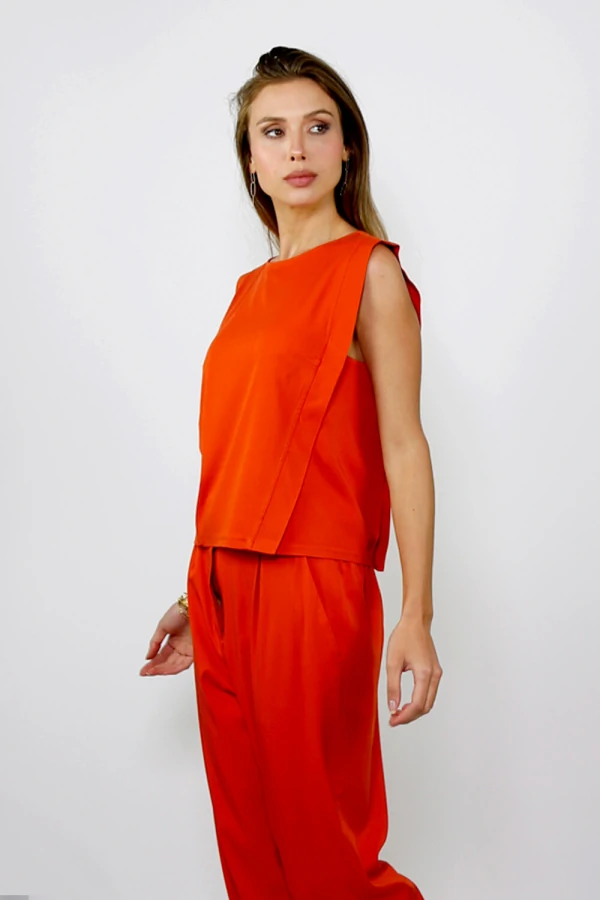 Blusa Ampla de Viscose Viki Terracota