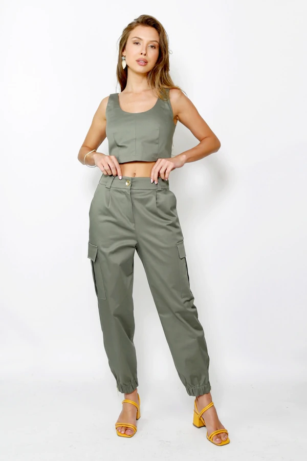 Top Cropped de Sarja Joy Verde