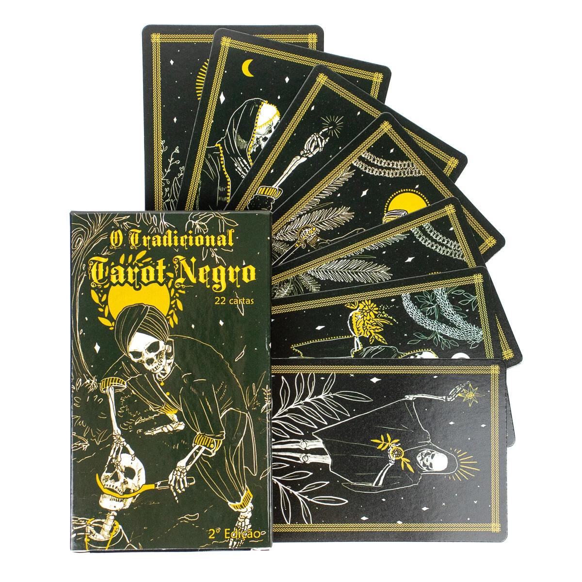 FotoTradicional Tarot Negro - Arcanos Maiores 22 Cartas Plastificadas