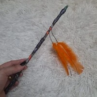 Varinha Mágica Bruxa, Fada, Bruxaria, Com Cristal e Penas ou Serpente.