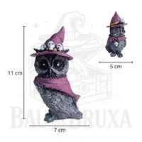Coruja Wicca com Chapéu de Bruxa e Capa (Coleção Wicca Pet)