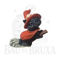 Gato com Vassoura (Coleção Wicca)