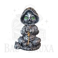 Gato Bruxo com Corrente (Wicca)