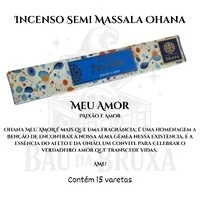 Incenso Ohana Finest Semi Massala com Queima Prolongada e Vegano - Caixa com 15 varetas de Alta Perf
