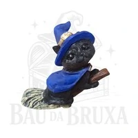 Gato com Vassoura (Coleção Wicca)