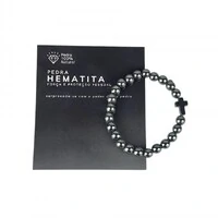 Pulseira De Hematita Com Cruz