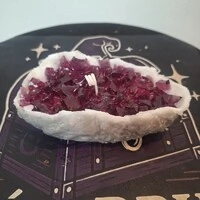 Vela Artesanal Drusa de Ametista Aromática Lavanda e Âmbar 200g