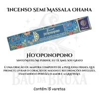 Incenso Ohana Finest Semi Massala com Queima Prolongada e Vegano - Caixa com 15 varetas de Alta Perf