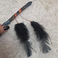 Varinha Mágica Bruxa, Fada, Bruxaria, Com Cristal e Penas ou Serpente.